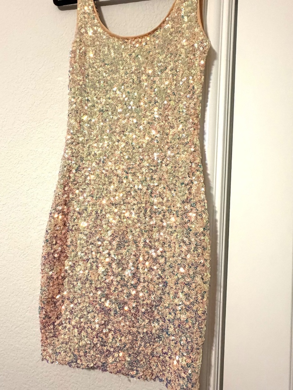 Sequin cocktail dress S adjustable mini party formal night out - Picture 4 of 4